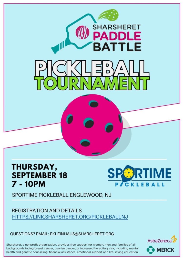 May contain a pink pickleball, paddle, and text about a pickleball tournament.