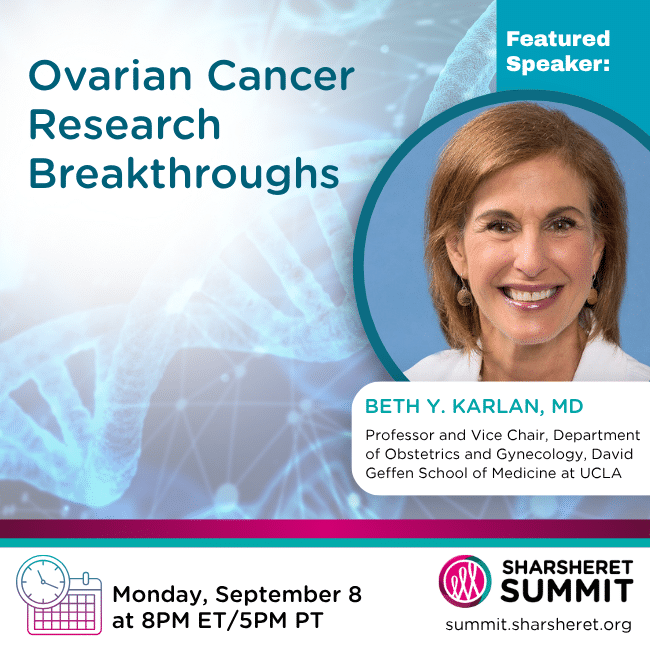 Ovarian Cancer Research Breakthroughs May contain a person smiling, in a light colored shirt.