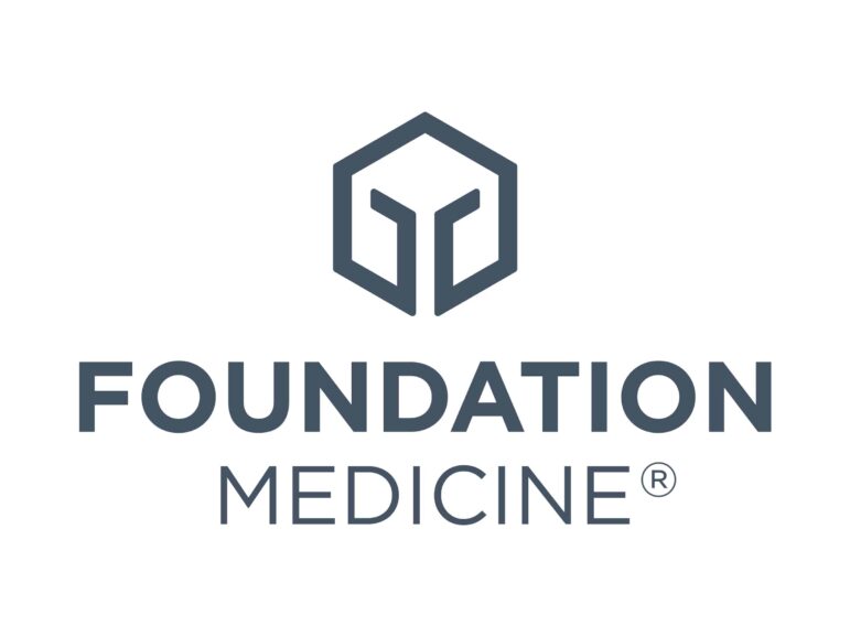 The Foundation Medicine logo, featuring a geometric hexagonal icon above the words FOUNDATION MEDICINE in uppercase letters, with MEDICINE in a lighter font and a registered trademark symbol.